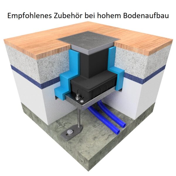 Produktbild UBD 210 202  -  Unterflur-Bodendose UBD 210 inkl. belegtem Blinddeckel aus Chromstahl, geschliffen
